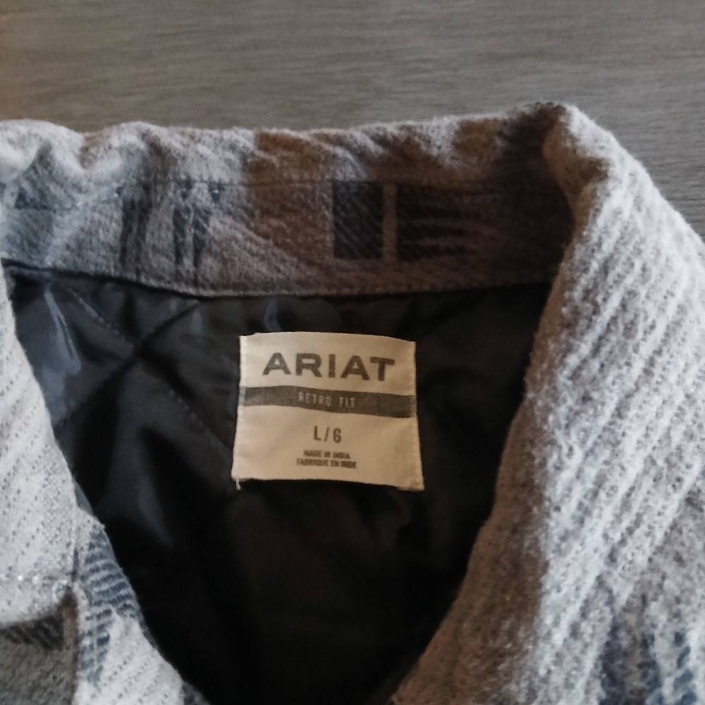 Ariat Mens Gray Patterned Button-Up Jacket Like N… - image 3